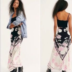 Free People After Hours Floral Skirt size S Pink Black White